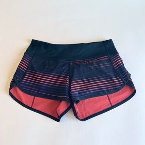 New Lululemon Black Pink Navy Athletic Shorts size 2